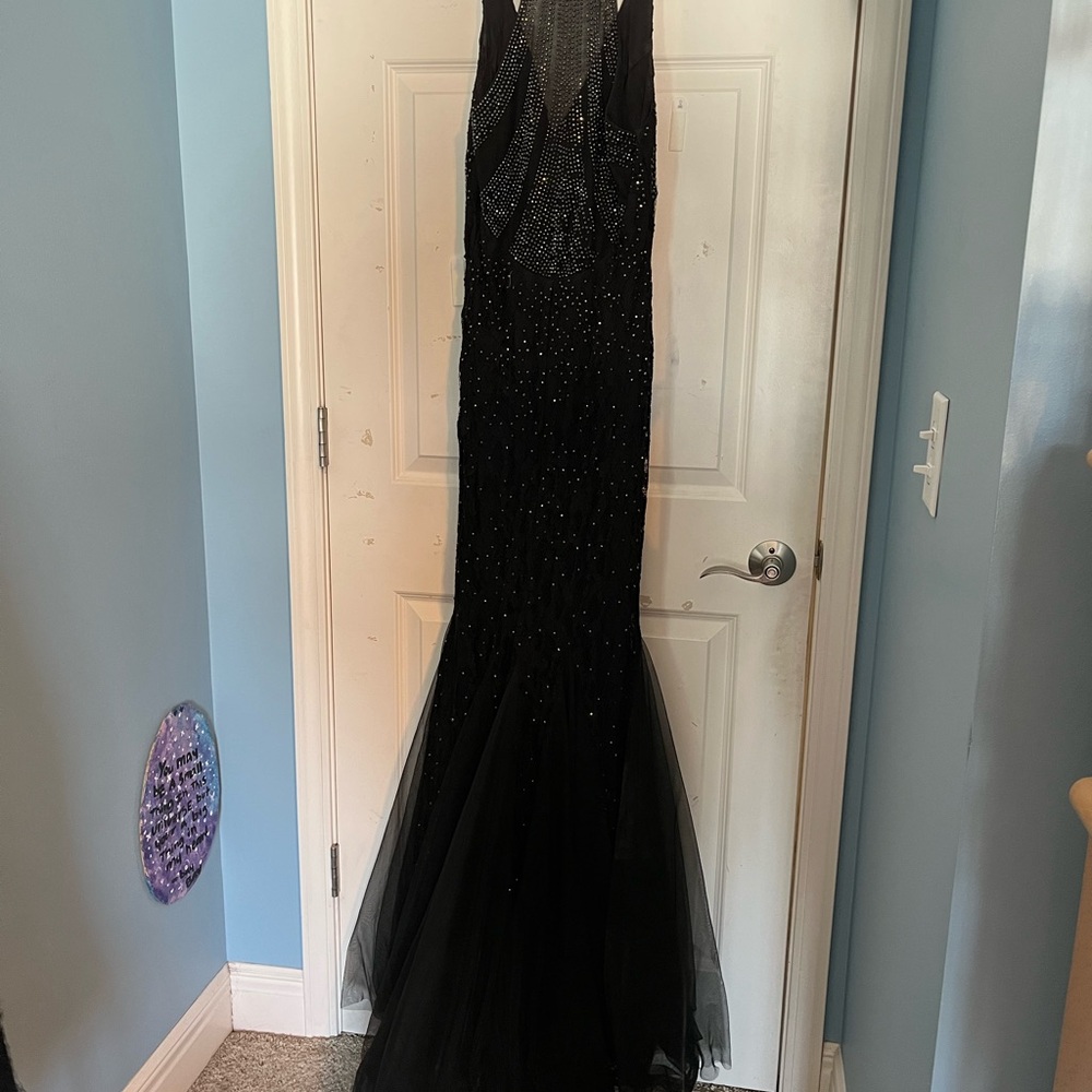 Chic Black Beaded Gown